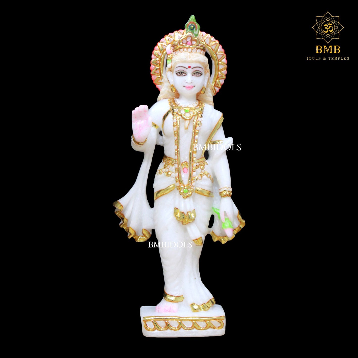 White Marble Radha Krishna Murti made in Makrana Marble for Home Temples