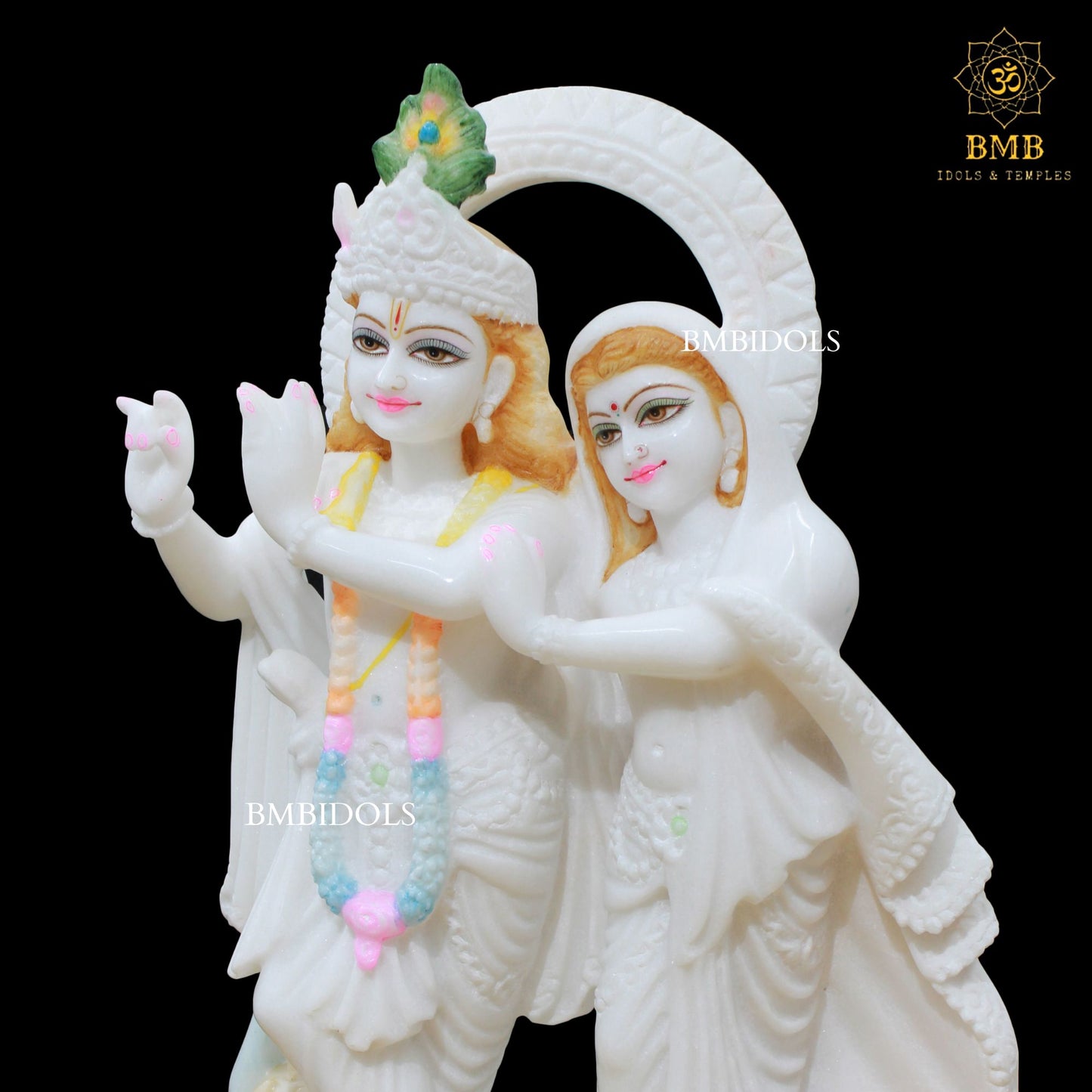Marble Jugal Radha Krishna Statue in 18inch in Makrana Marble