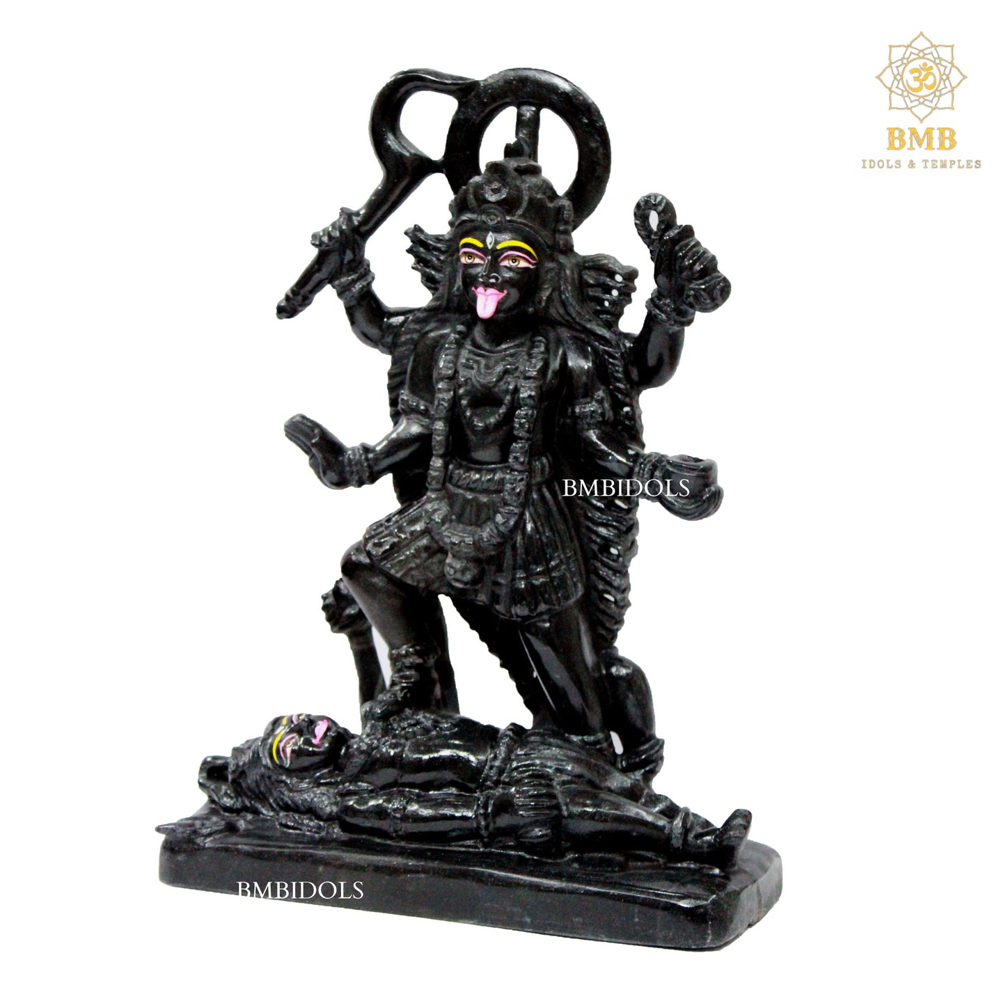 Black Stone Mahakali Statue in 12inches with four Hands