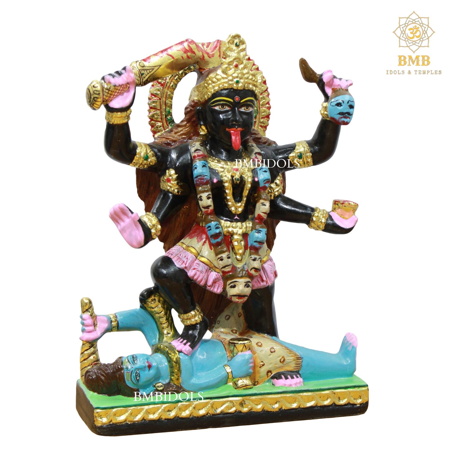 Black Stone Mahakali Statue in 12inches for Homes and Temples