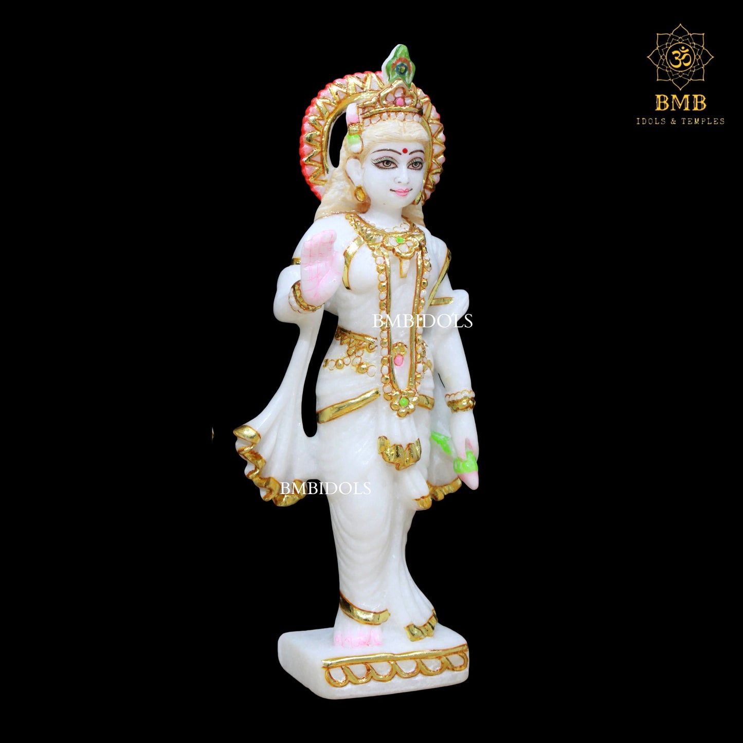 White Marble Radha Krishna Murti made in Makrana Marble for Home Temples
