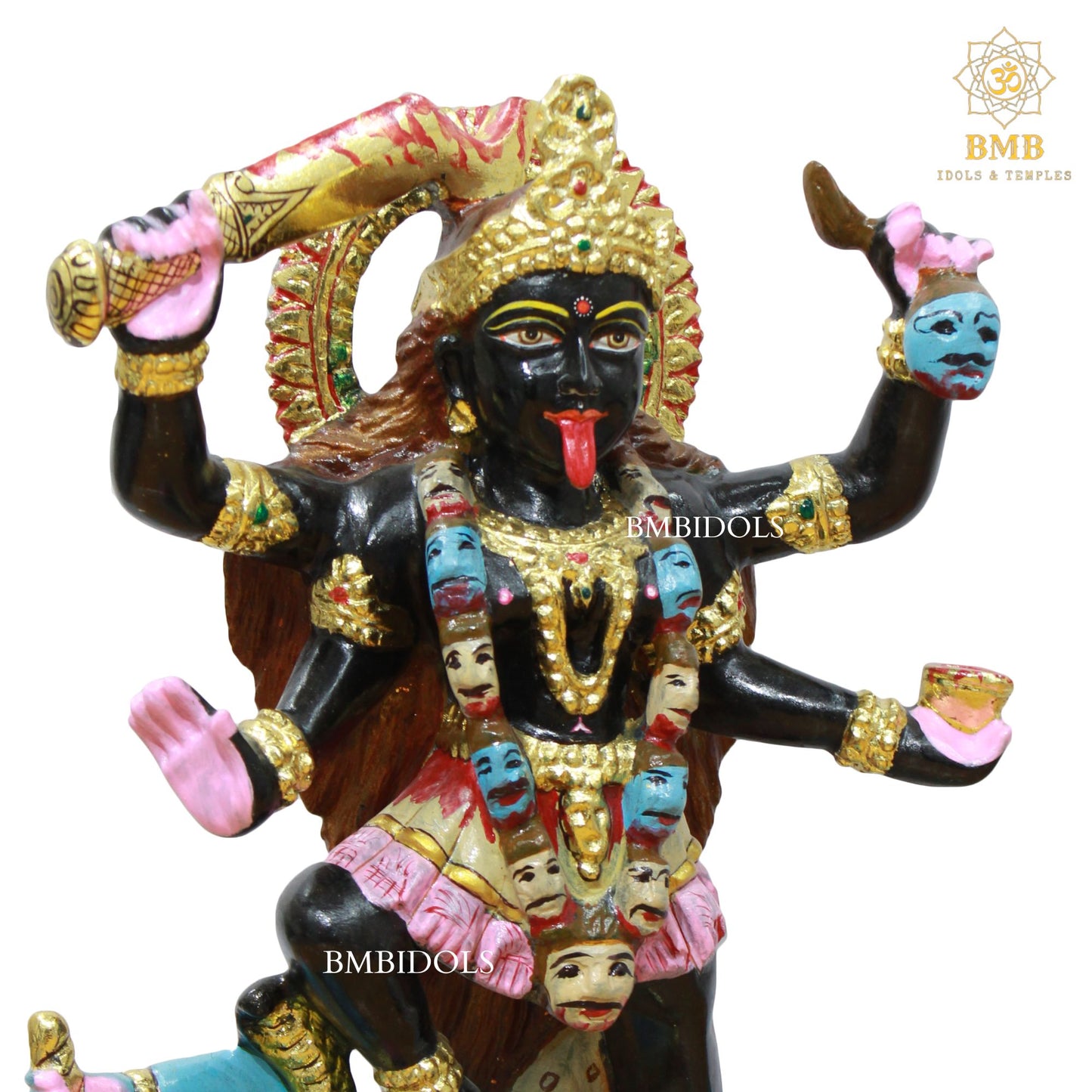 Black Stone Mahakali Statue in 12inches for Homes and Temples