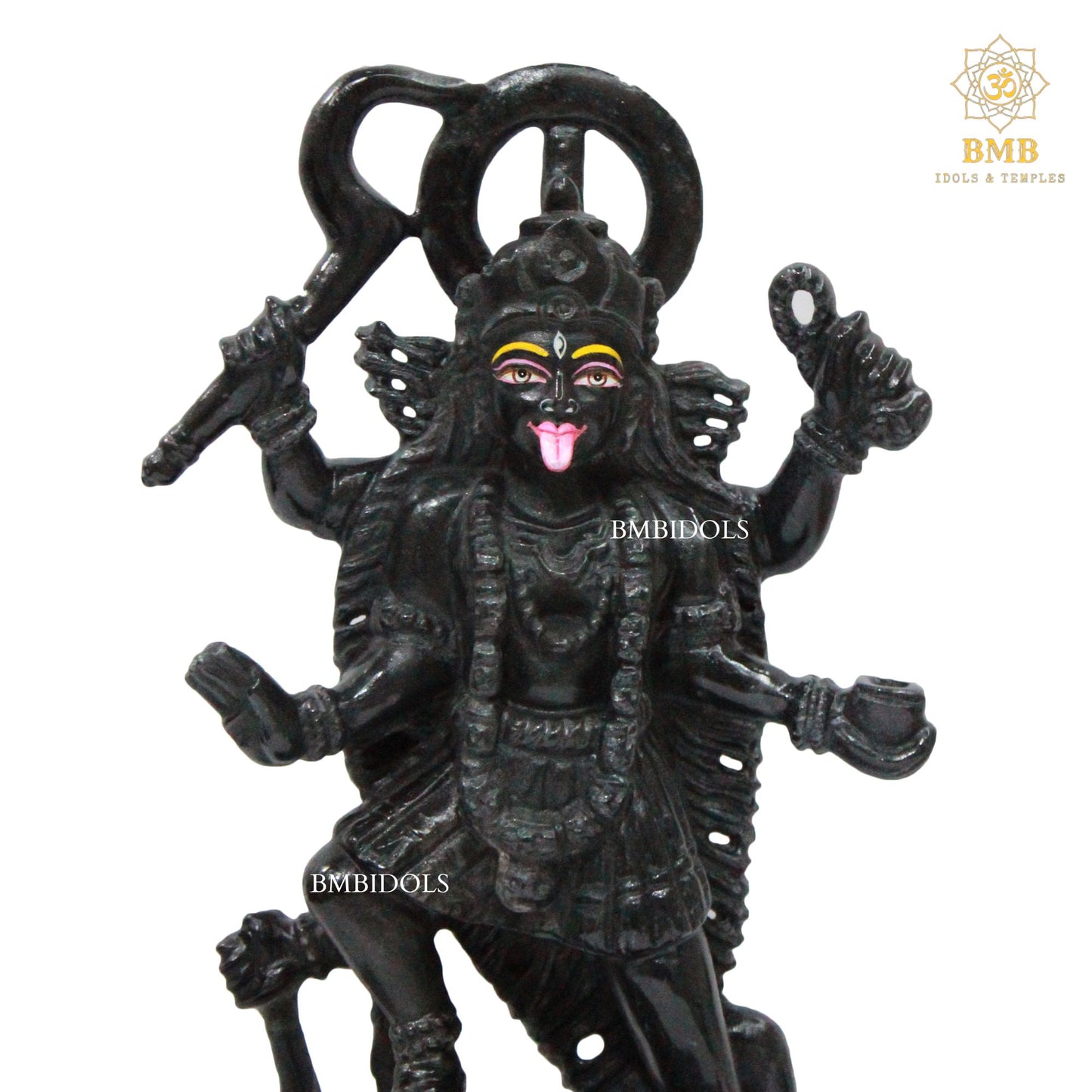 Black Stone Mahakali Statue in 12inches with four Hands