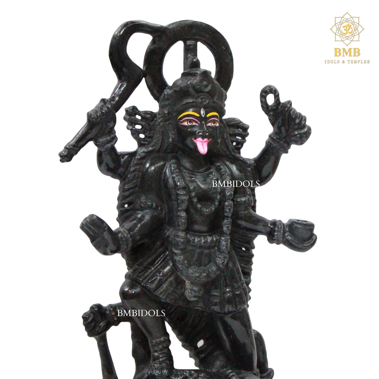 Black Stone Mahakali Statue in 12inches with four Hands