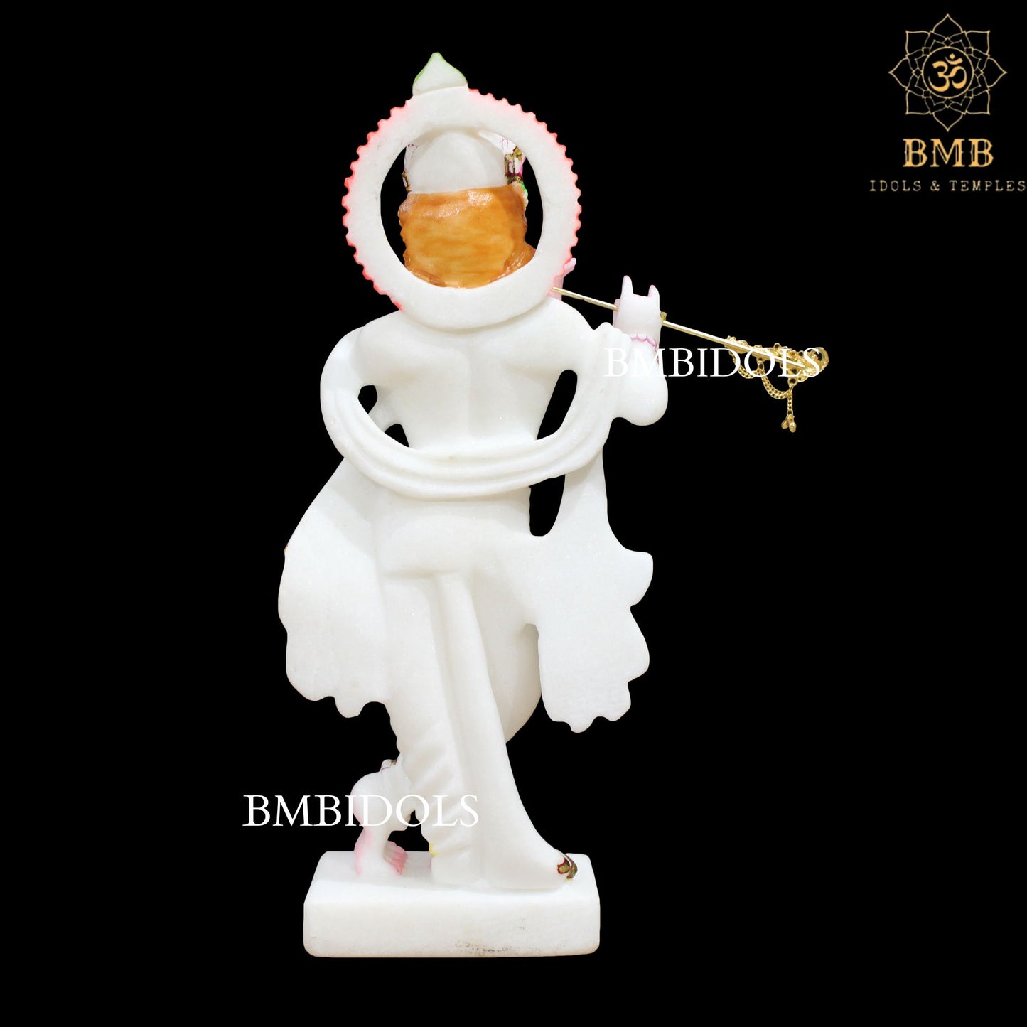 Beautiful Marble Radha Krishna Murti in Makrana Marble with Amboze Work in 15inches