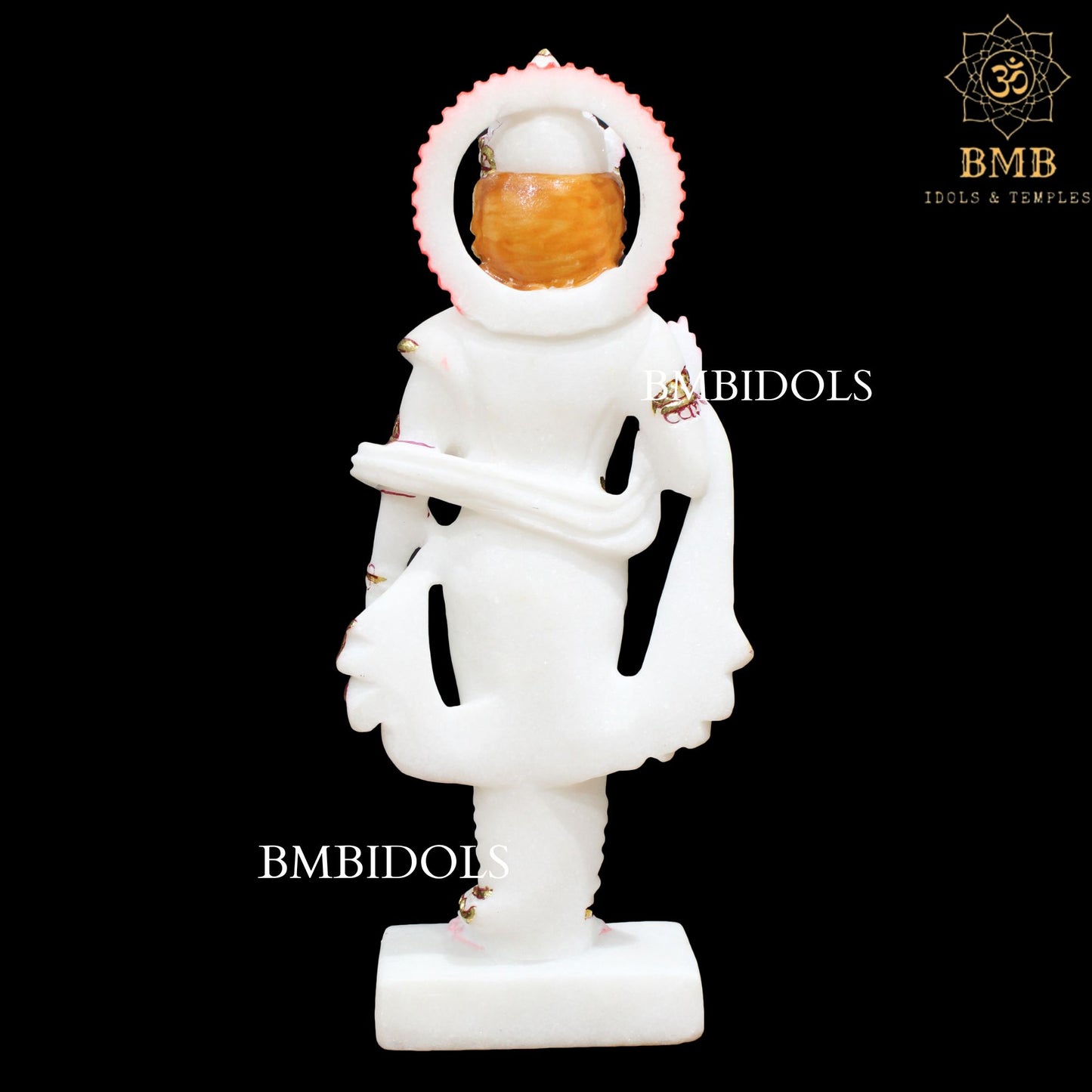 Beautiful Marble Radha Krishna Murti in Makrana Marble with Amboze Work in 15inches