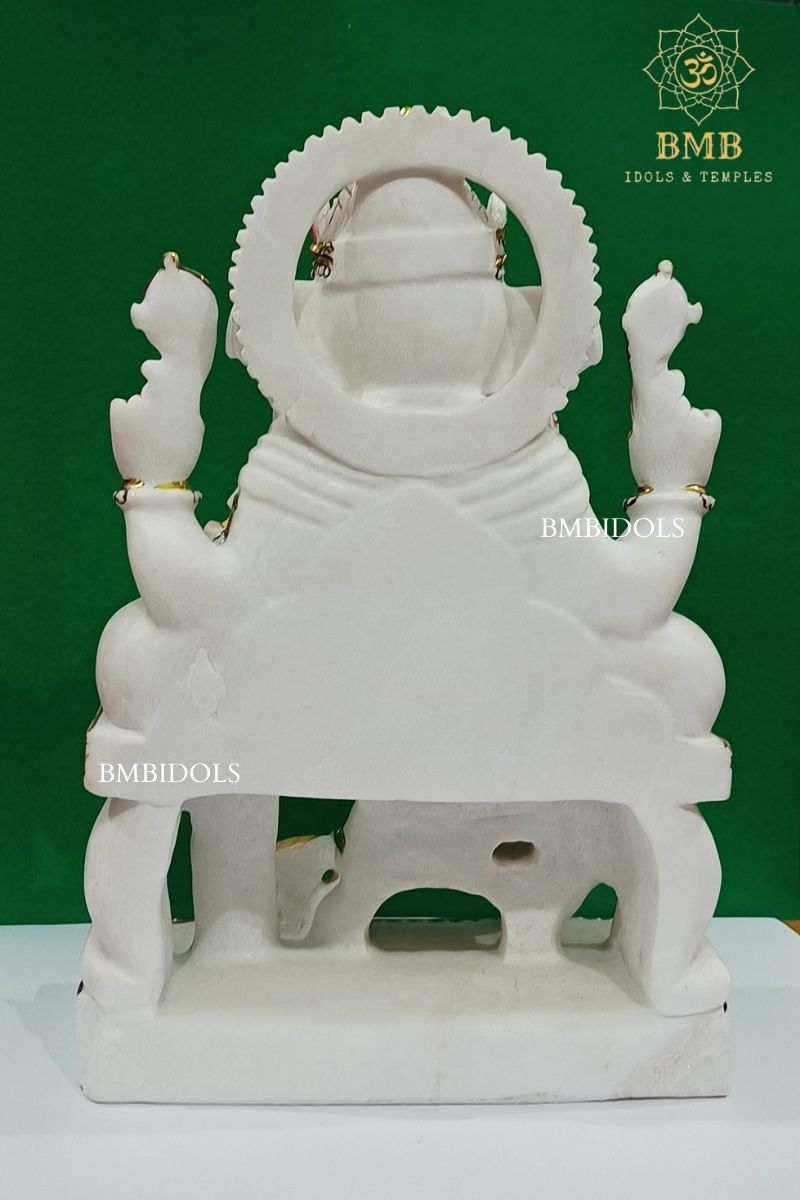 Marble Ganesh Statue made in Makrana Marble in 18inches