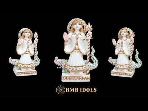 Marble Khodiyar Mata Murti made in White Makrana Marble in 10inches