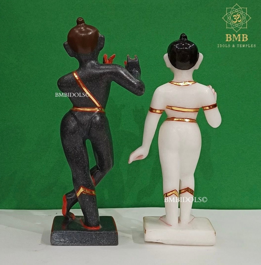 Iskcon Radha Krishna statue in Black and White stone