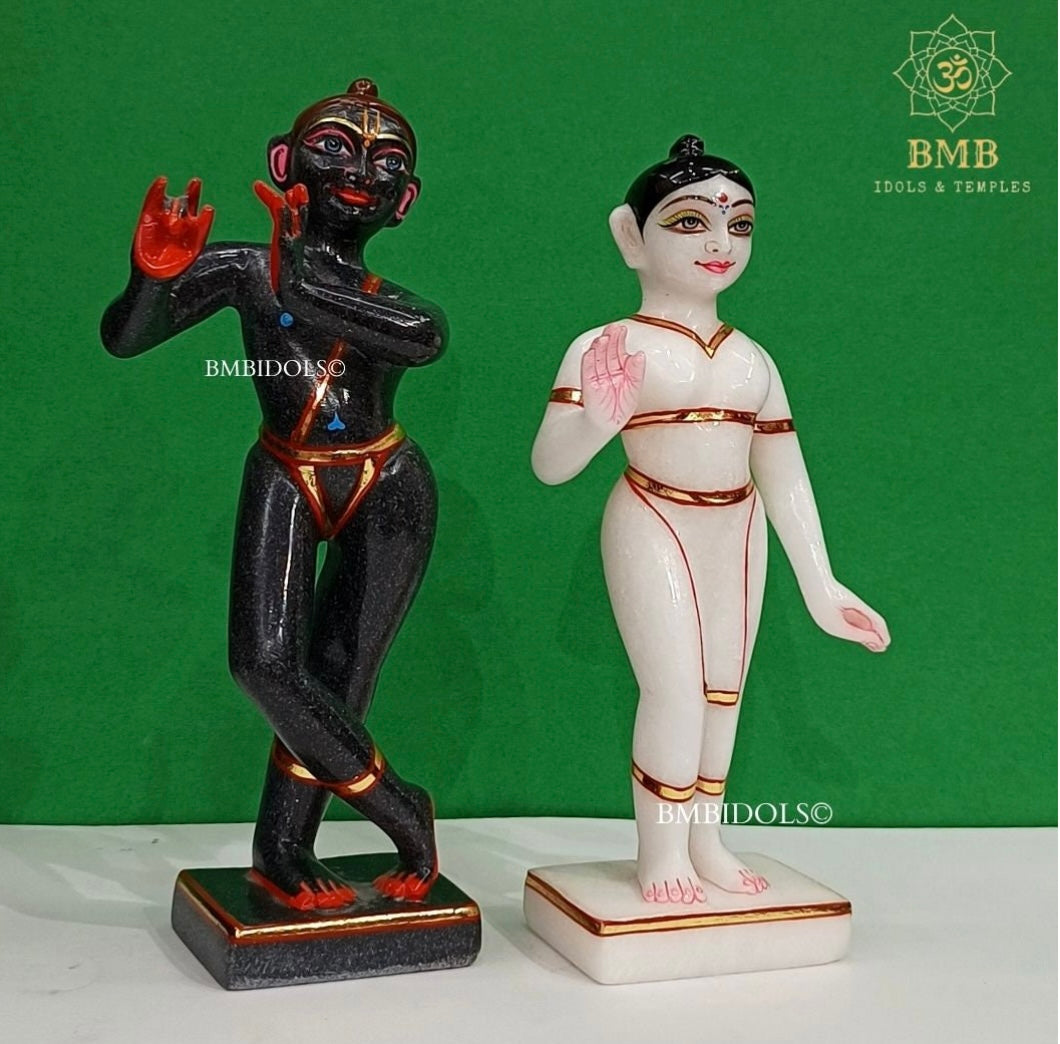 Iskcon Radha Krishna statue in Black and White stone