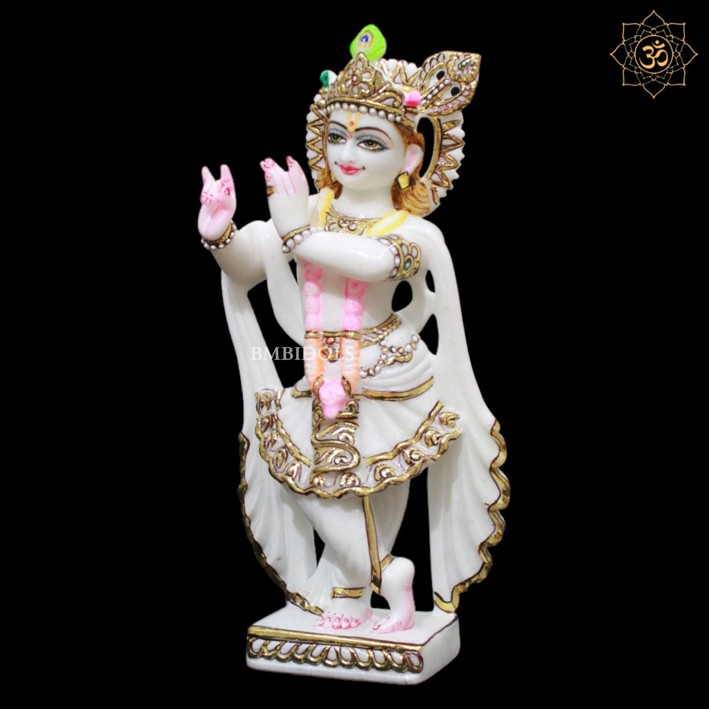 White Marble Radha Krishna Murti in Small Size for Homes