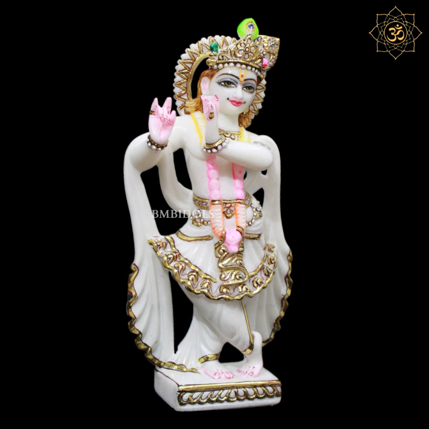 White Marble Radha Krishna Murti in Small Size for Homes