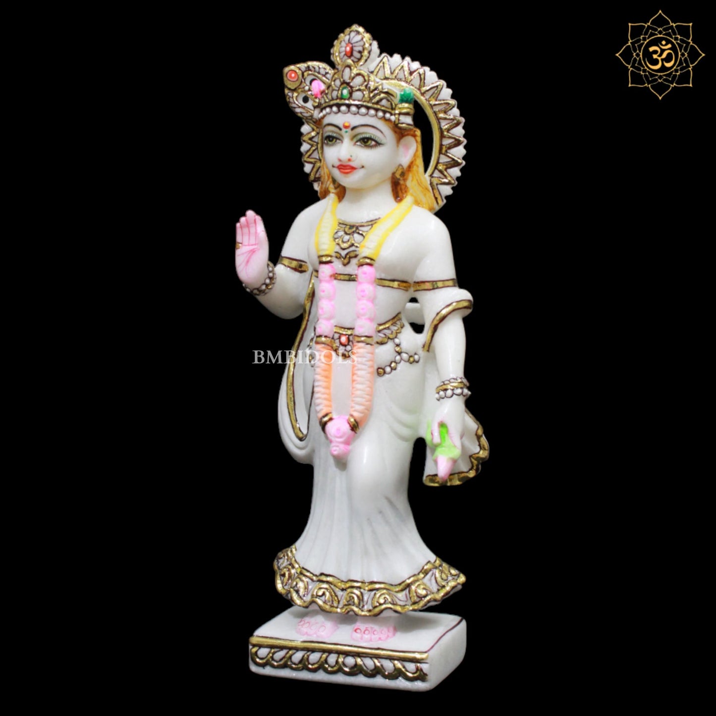 White Marble Radha Krishna Murti in Small Size for Homes