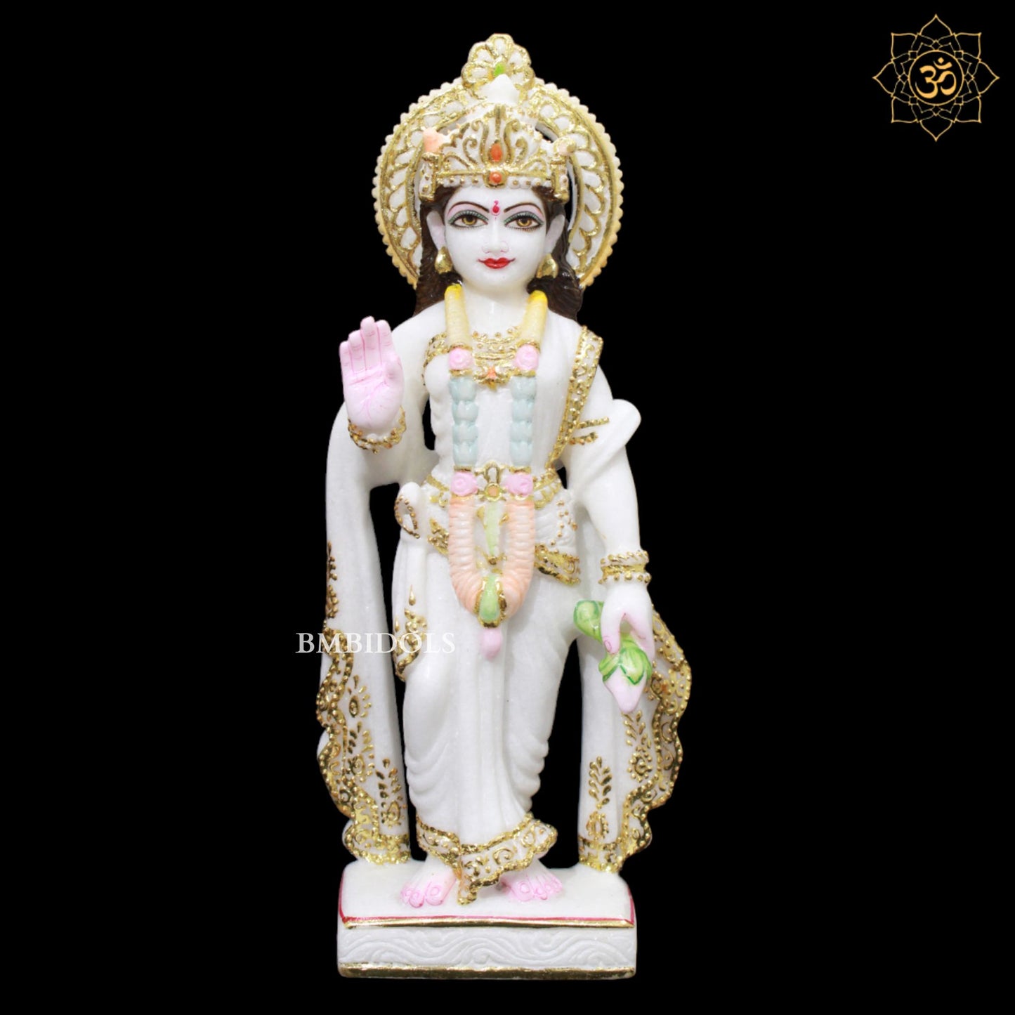 White Marble Ram Darbar Murti in 15inches in Amboze for Homes and Temples