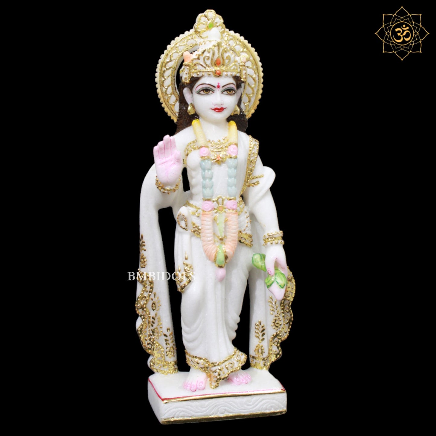 White Marble Ram Darbar Murti in 15inches in Amboze for Homes and Temples