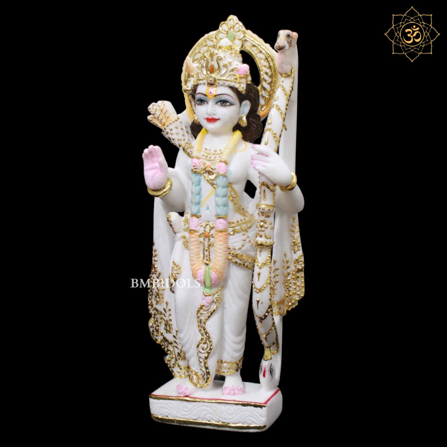 White Marble Ram Darbar Murti in 15inches in Amboze for Homes and Temples