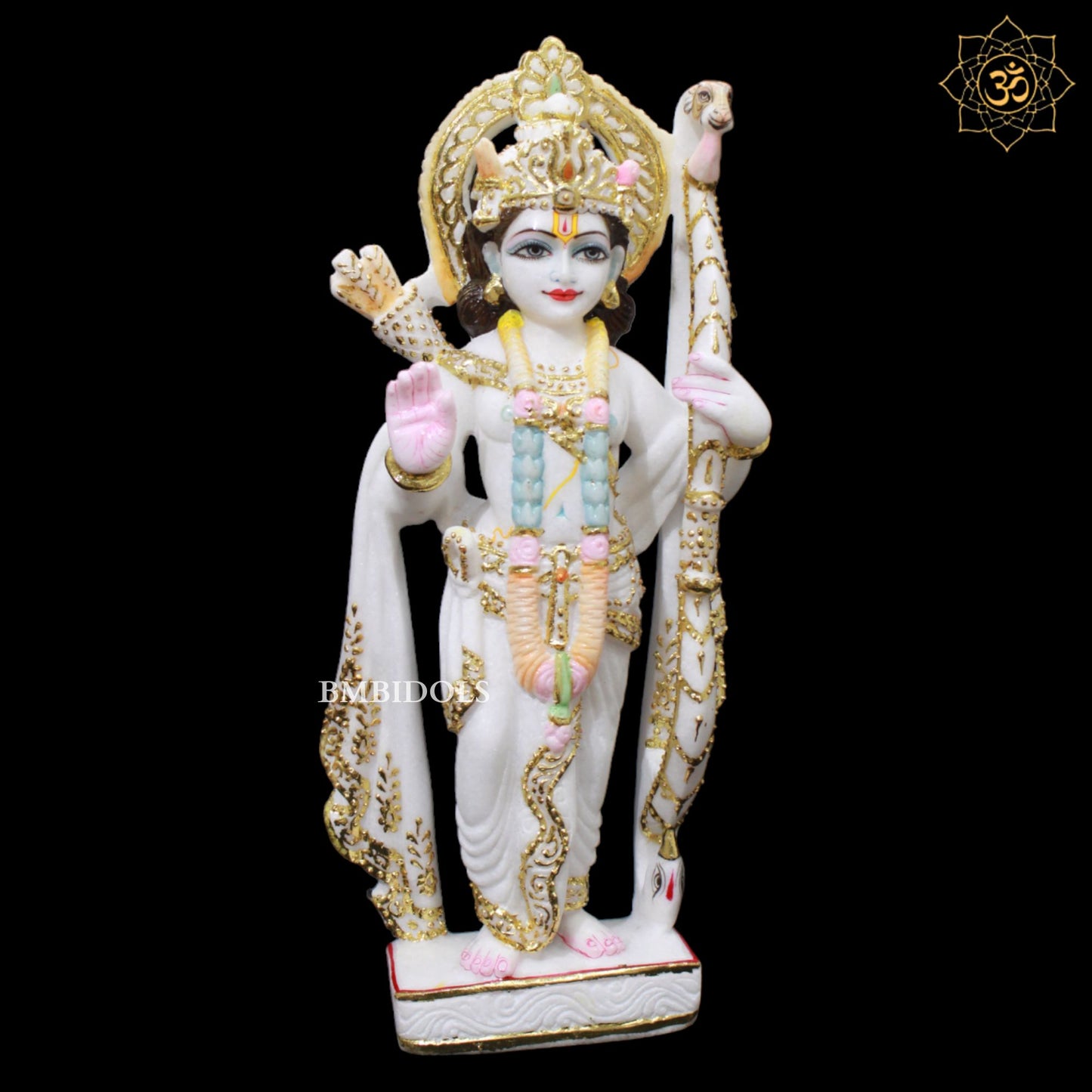 White Marble Ram Darbar Murti in 15inches in Amboze for Homes and Temples