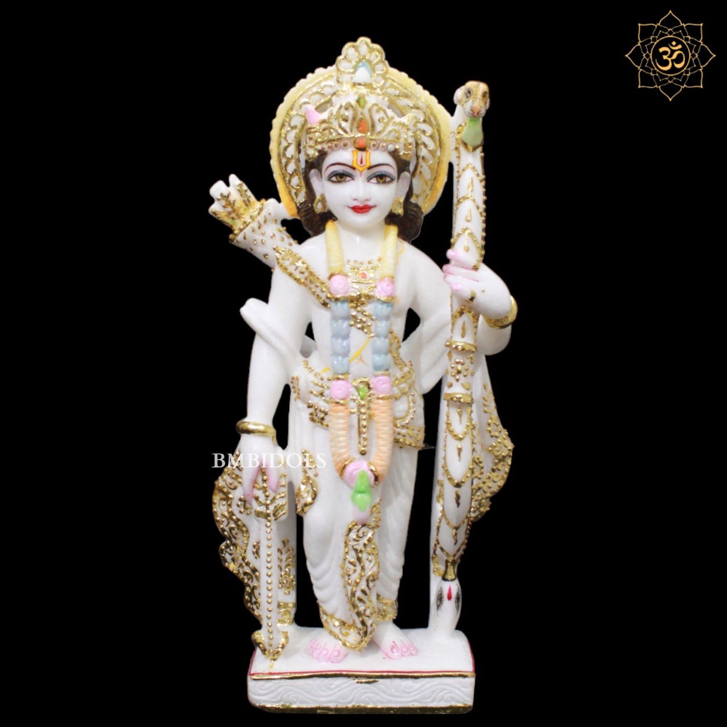 White Marble Ram Darbar Murti in 15inches in Amboze for Homes and Temples