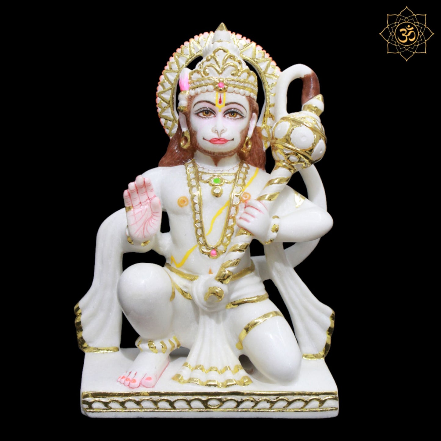 1Feet Marble Hanuman Murti for Homes and Temples in Makrana Marble