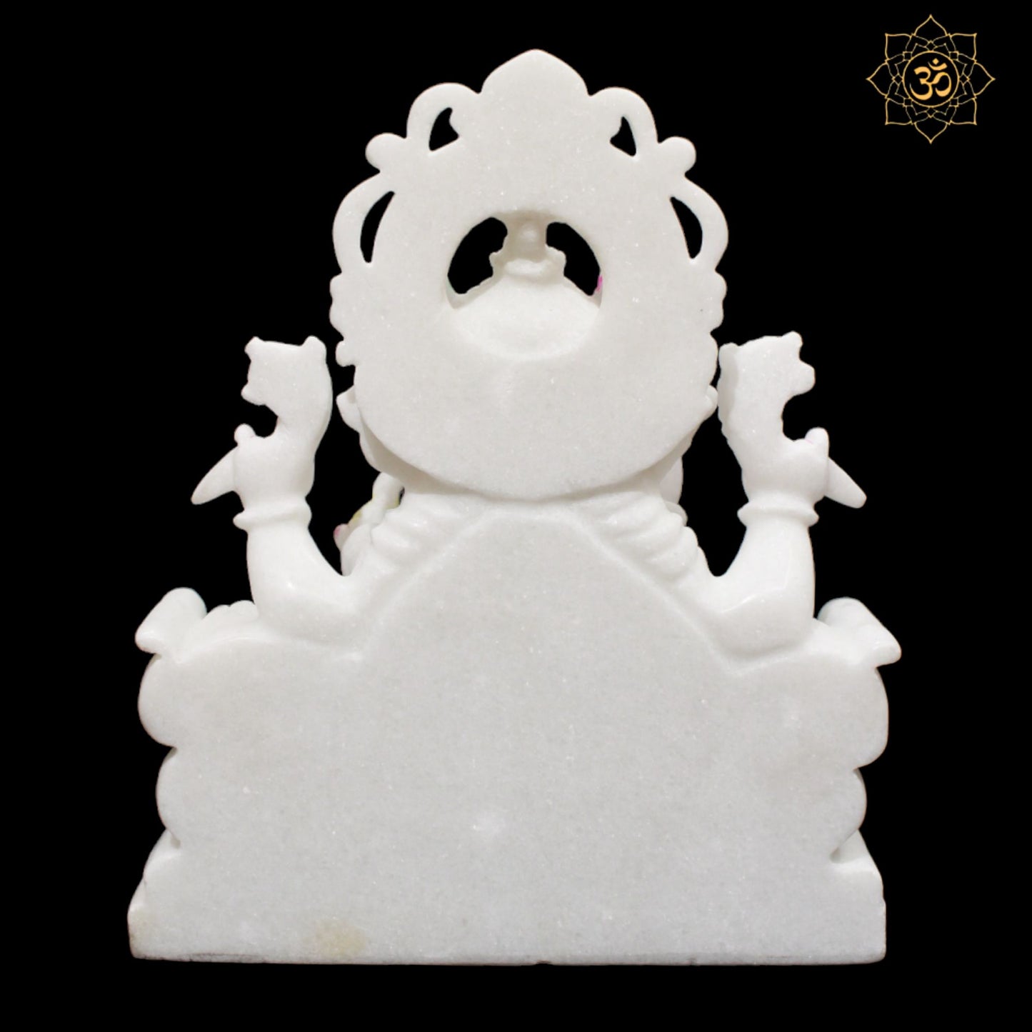 Double Kiran Marble Ganesh Statue in 12inches with Four Hands