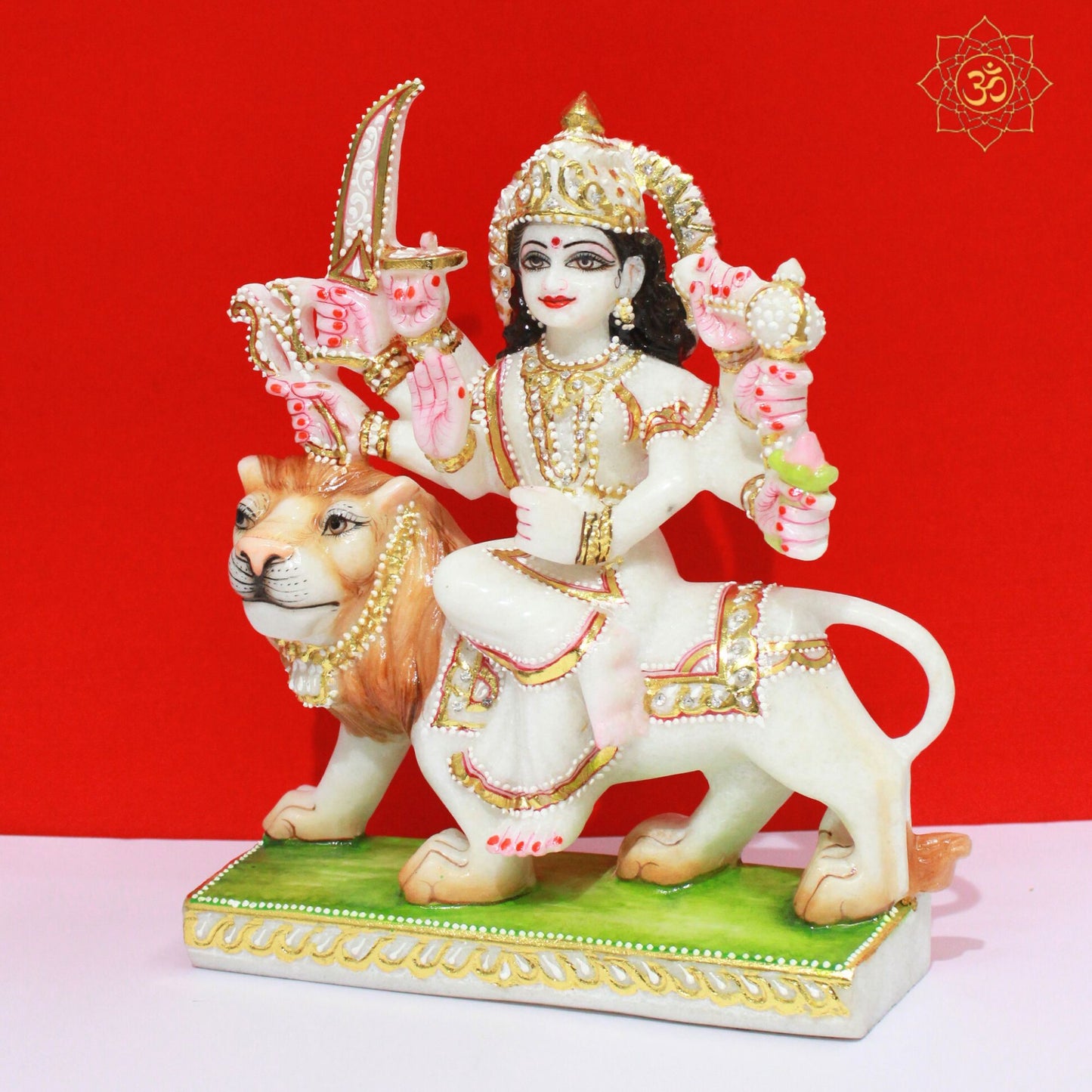 Small Durga maa Marble Murti for Homes and Temples in 9inches