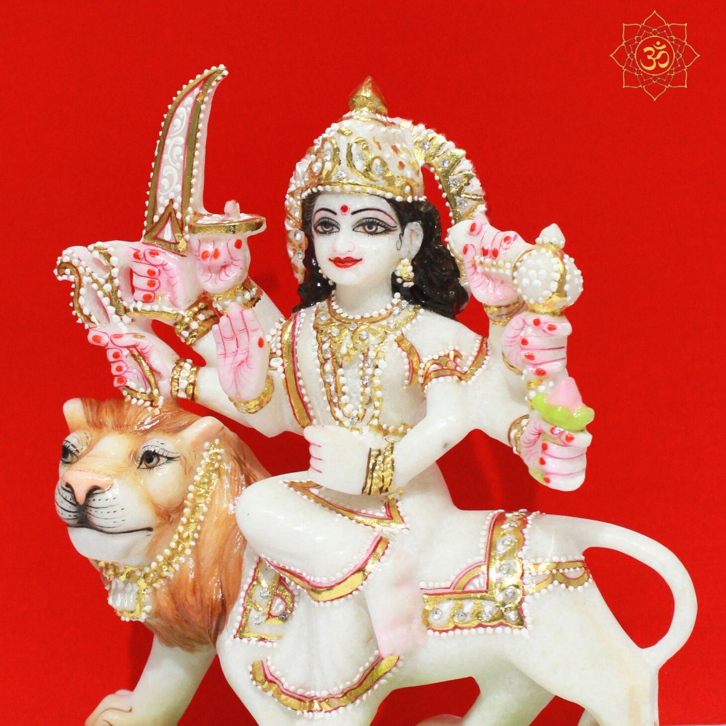 Small Durga maa Marble Murti for Homes and Temples in 9inches