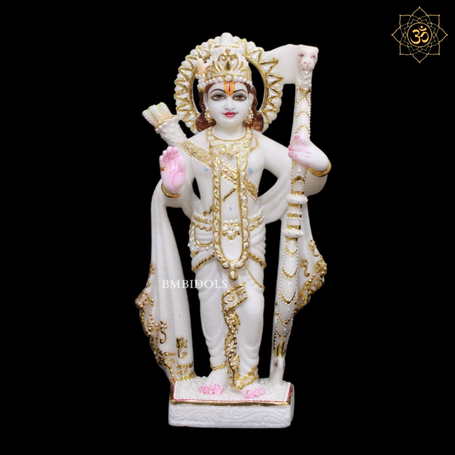 White Makrana Marble Ram Darbar Murti for Homes and Temples in 1feet