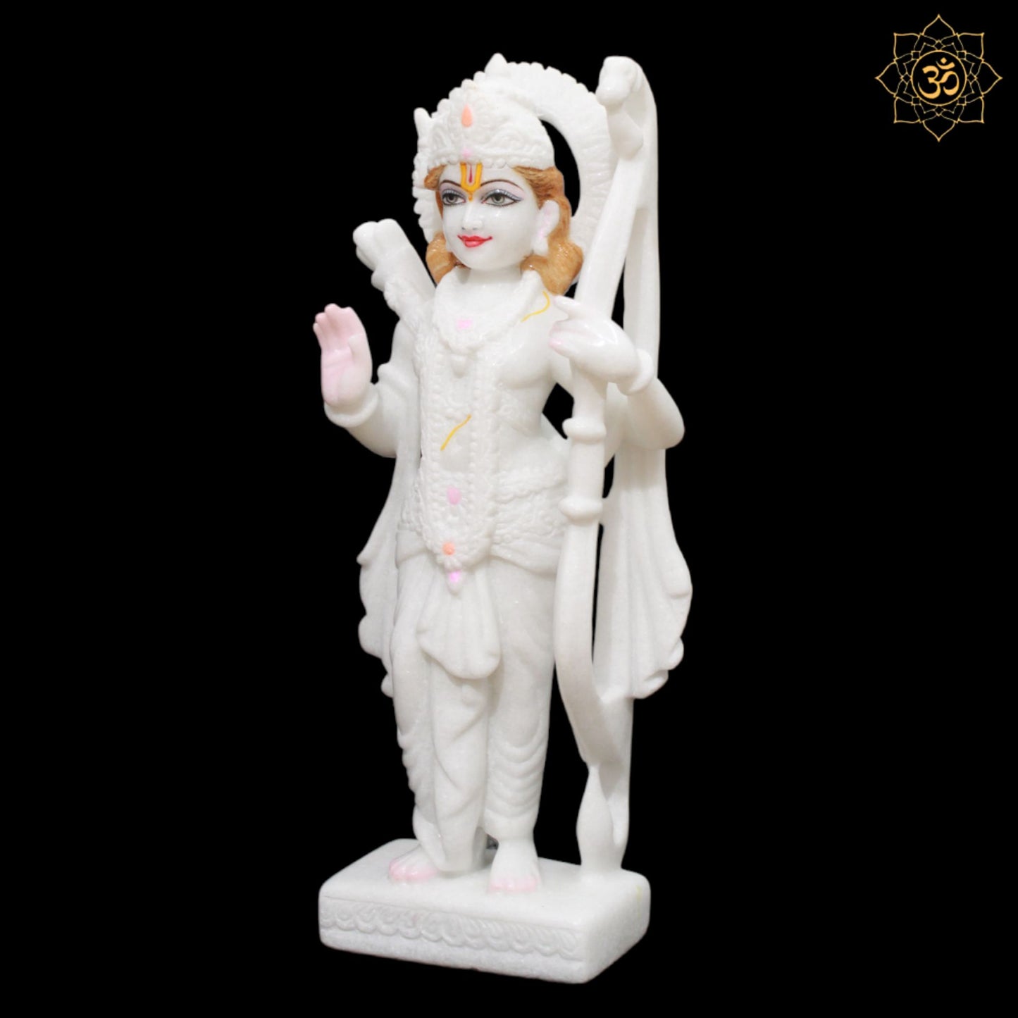 White Marble Ram Darbar Murti in 15inches for Homes and Temples