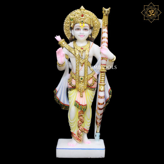 Ram Darbar Marble Murti made in Makrana Marble in Full Colour in 15inches