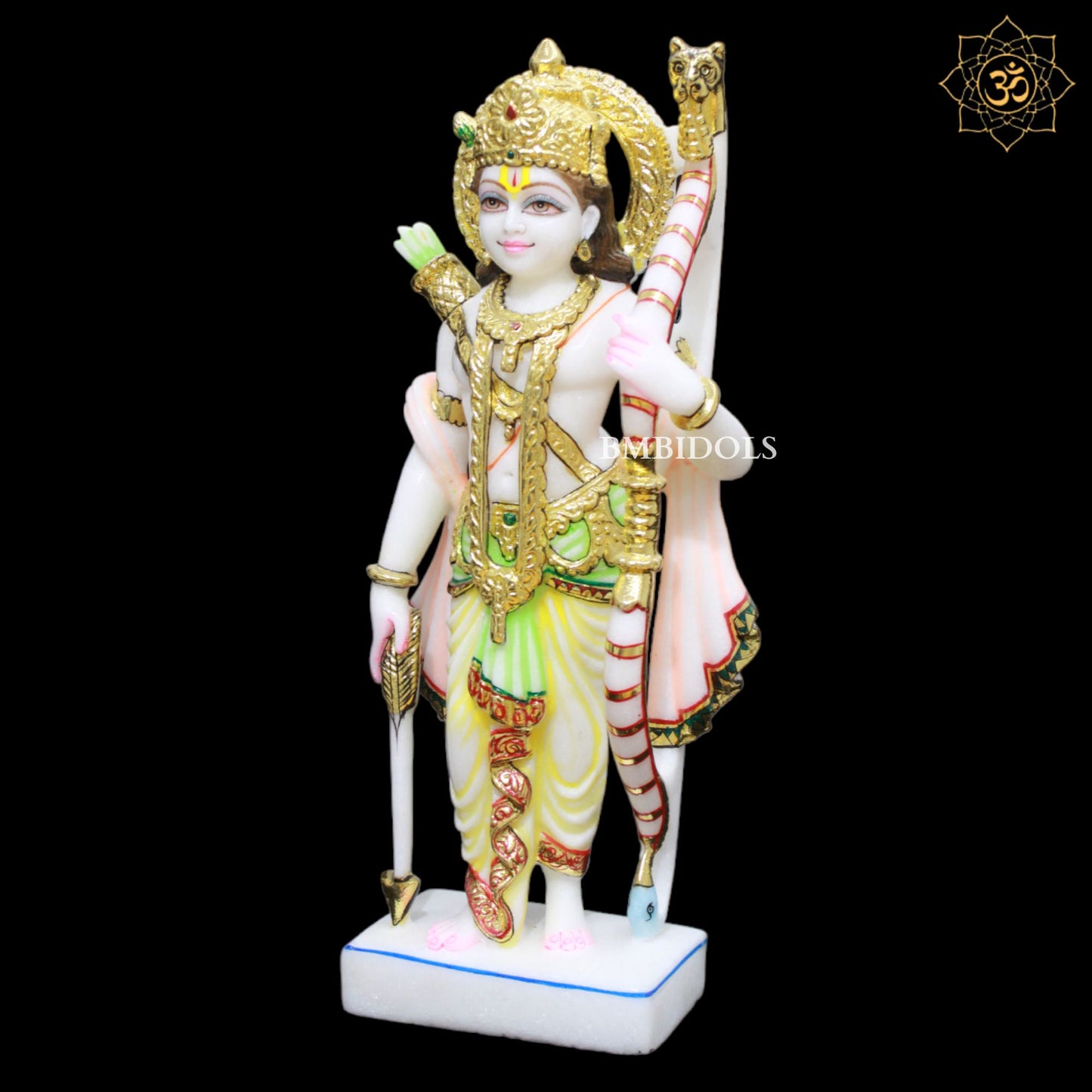 Ram Darbar Marble Murti made in Makrana Marble in Full Colour in 15inches