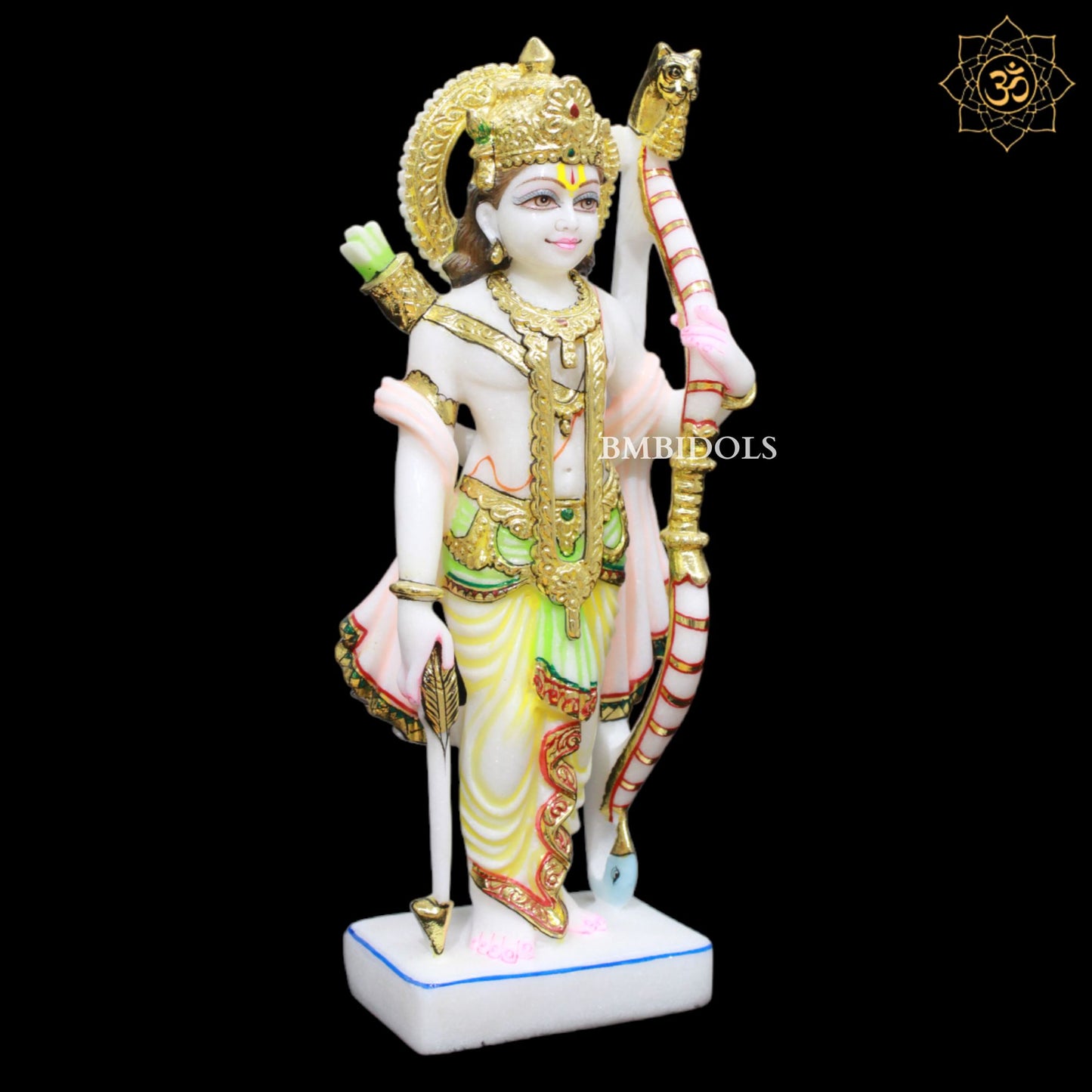 Ram Darbar Marble Murti made in Makrana Marble in Full Colour in 15inches