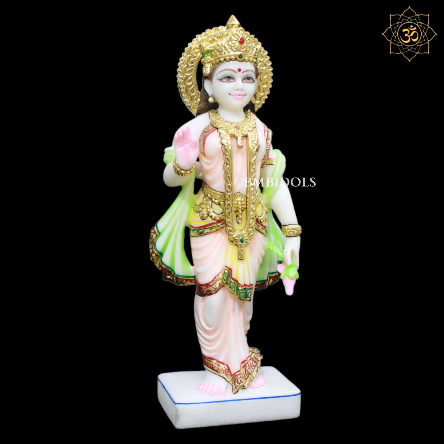 Ram Darbar Marble Murti made in Makrana Marble in Full Colour in 15inches