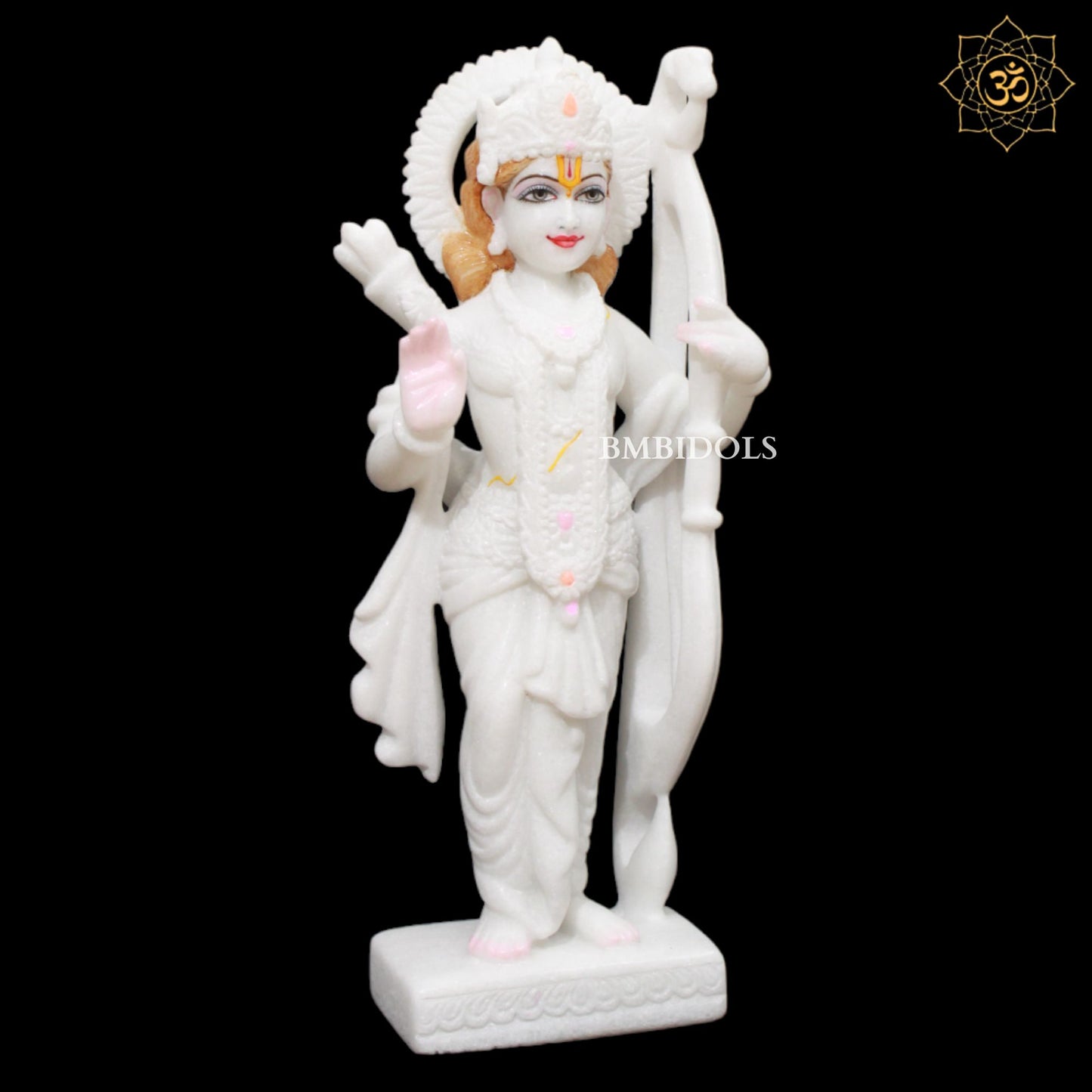 White Marble Ram Darbar Murti in 15inches for Homes and Temples