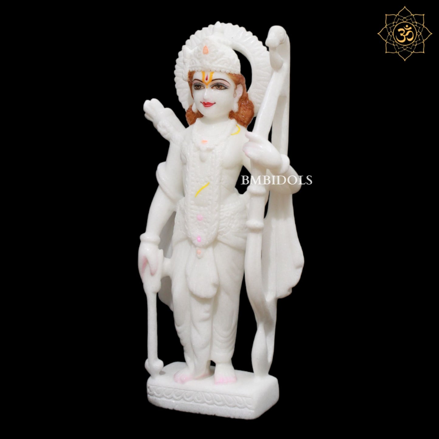 White Marble Ram Darbar Murti in 15inches for Homes and Temples