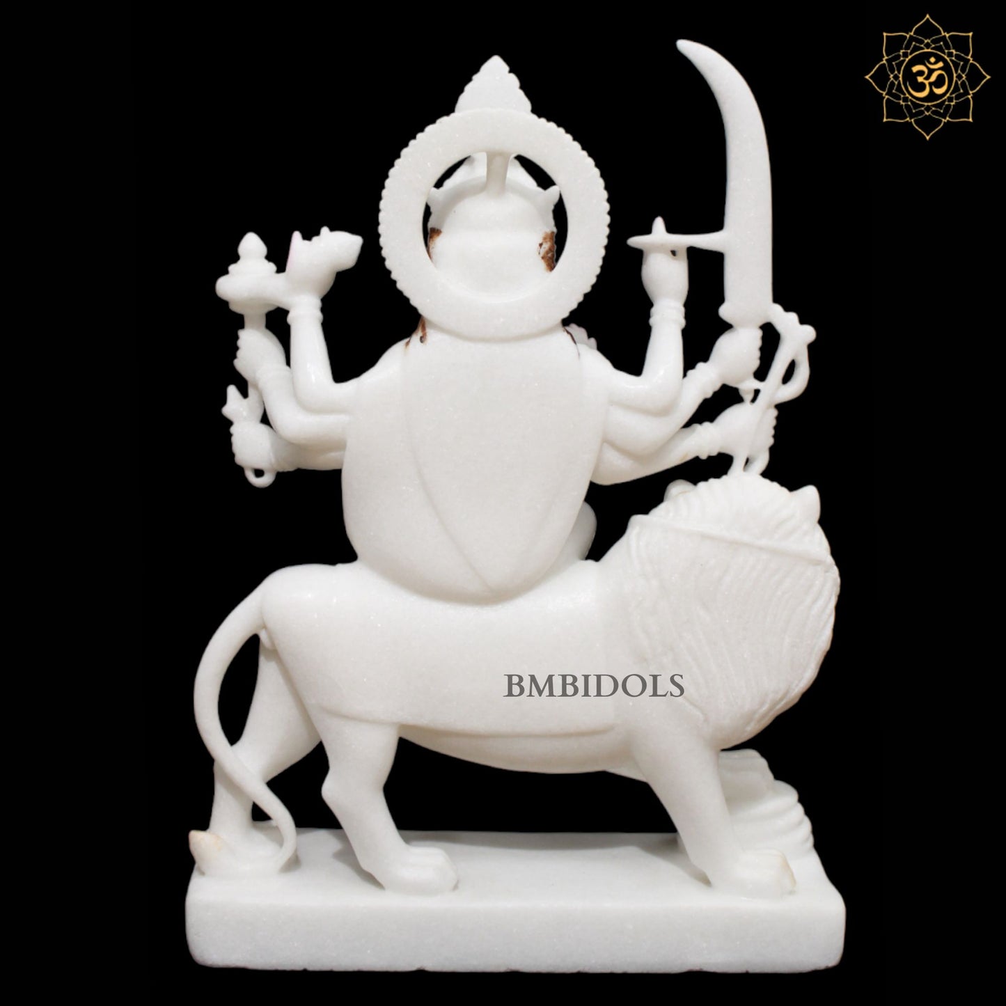 White Durga Marble Murti for Homes and Temples in 18inches