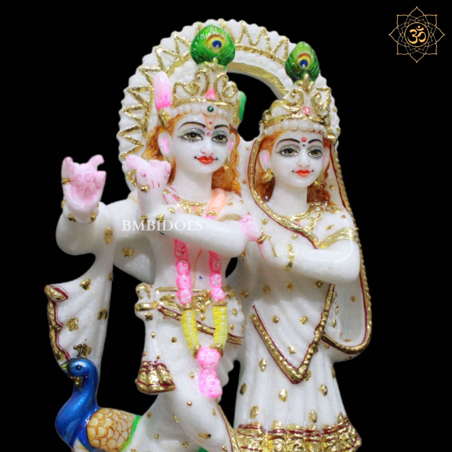 Jugal Radha Krishna Marble Statue for Homes and Temples in 9inches