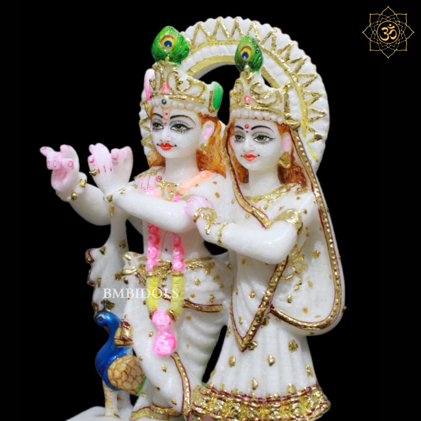 Jugal Radha Krishna Marble Statue for Homes and Temples in 9inches