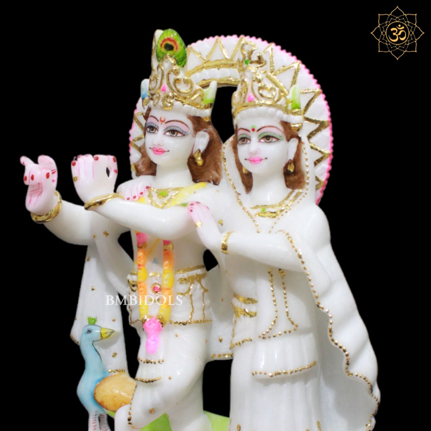 Jugal Radha Krishna Marble Murti in 9inches for Homes and Temples