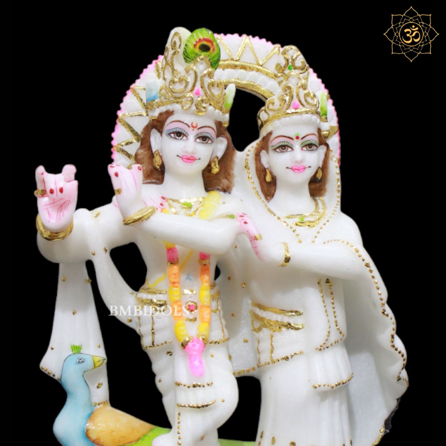 Jugal Radha Krishna Marble Murti in 9inches for Homes and Temples