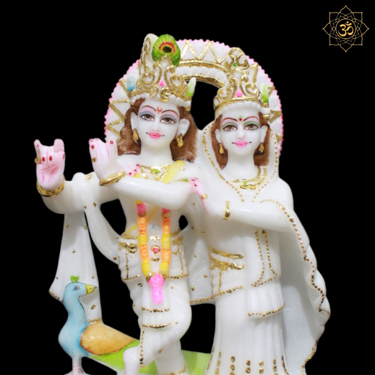 Jugal Radha Krishna Marble Murti in 9inches for Homes and Temples