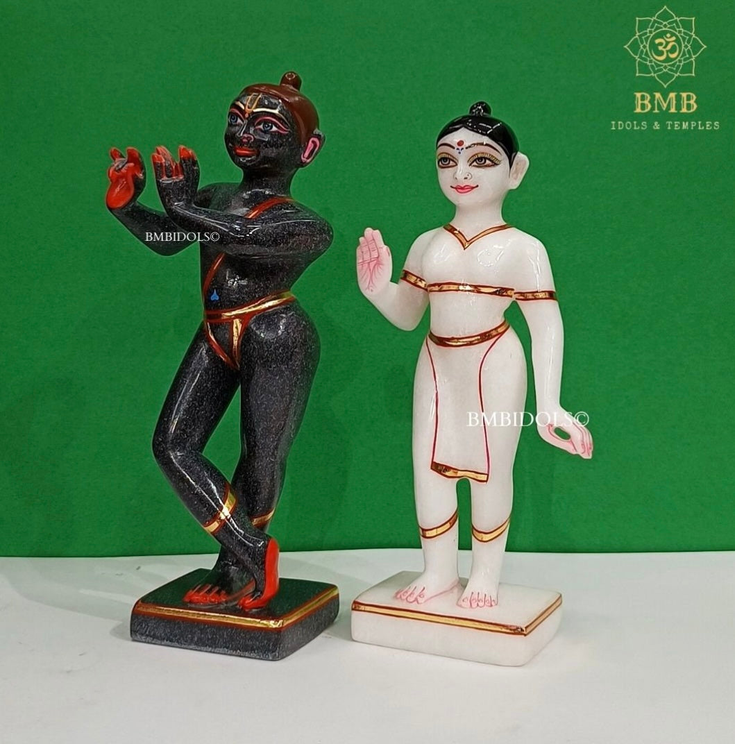Iskcon Radha Krishna statue in Black and White stone