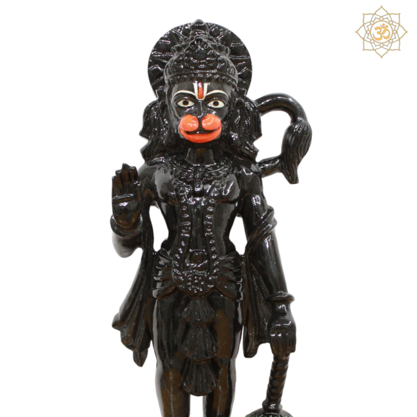 Black Stone Ashirwad Hanuman Murti for Homes and Temples