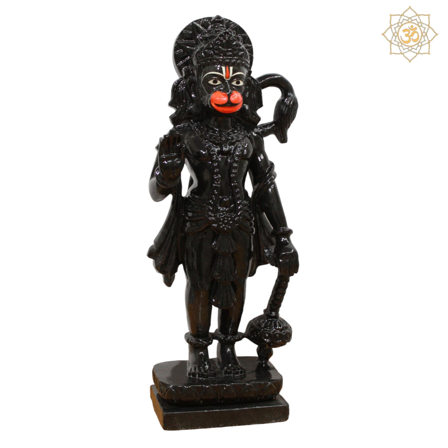 Black Stone Ashirwad Hanuman Murti for Homes and Temples