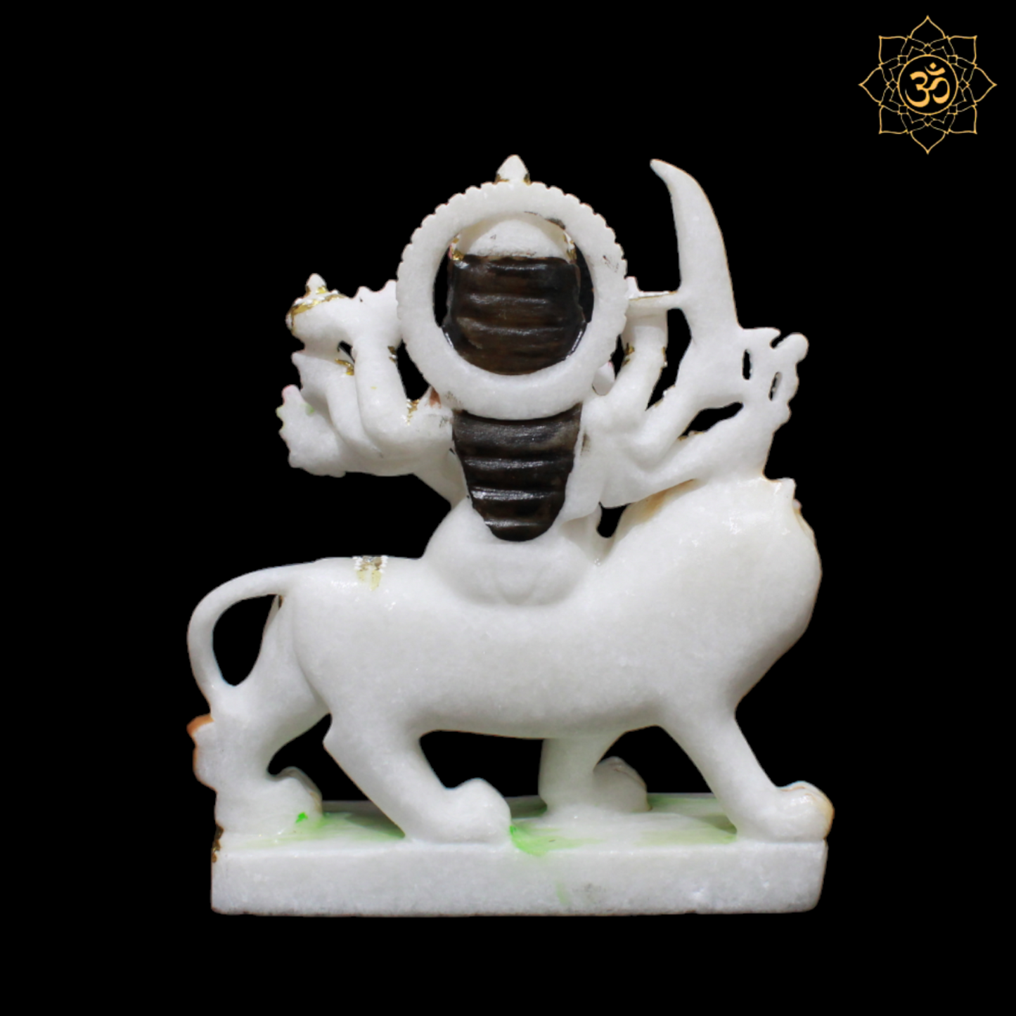 Small White Marble Durga Maa Murti in 9inch