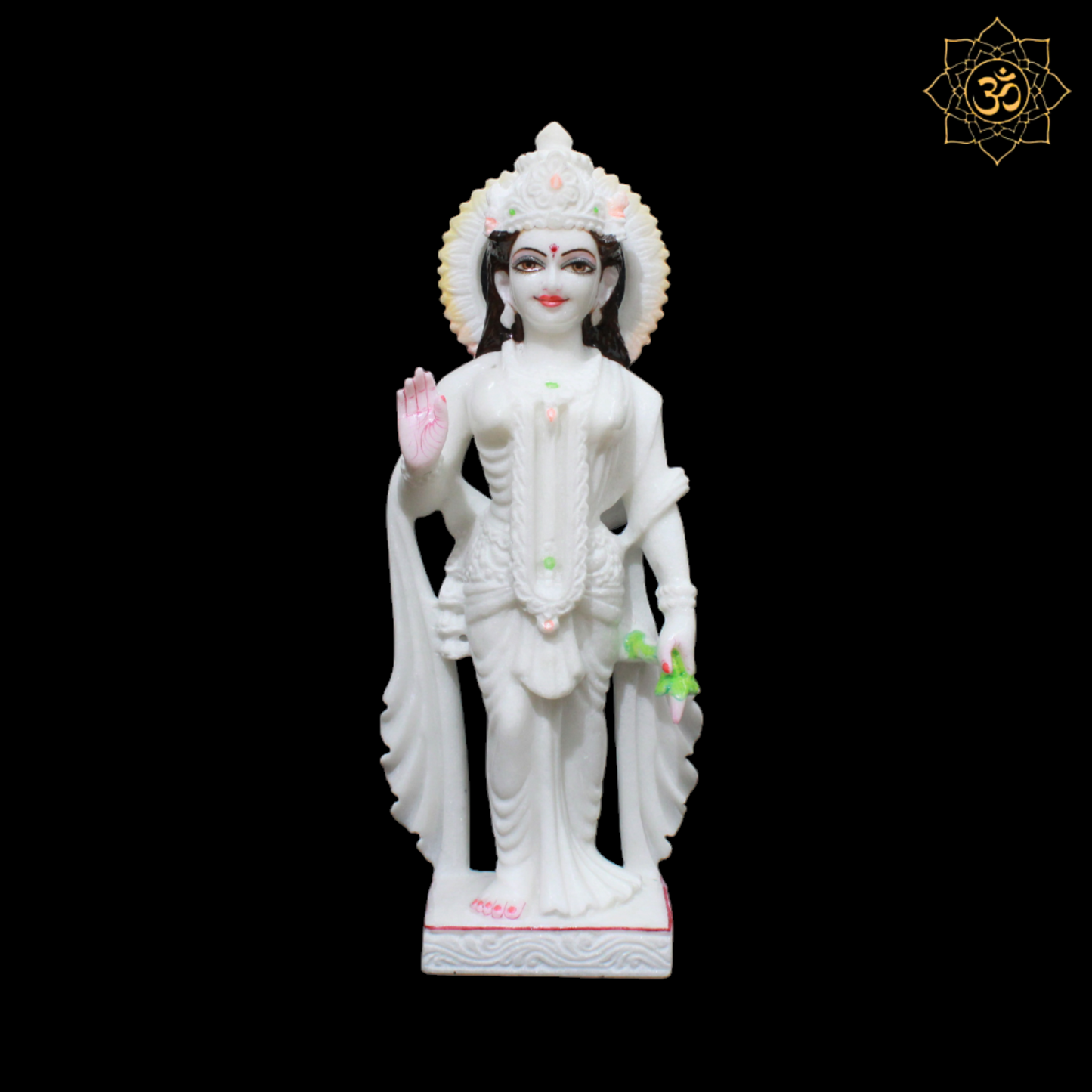 Pure White Marble Radha Krishna Murti made in Makrana Marble in 15inches