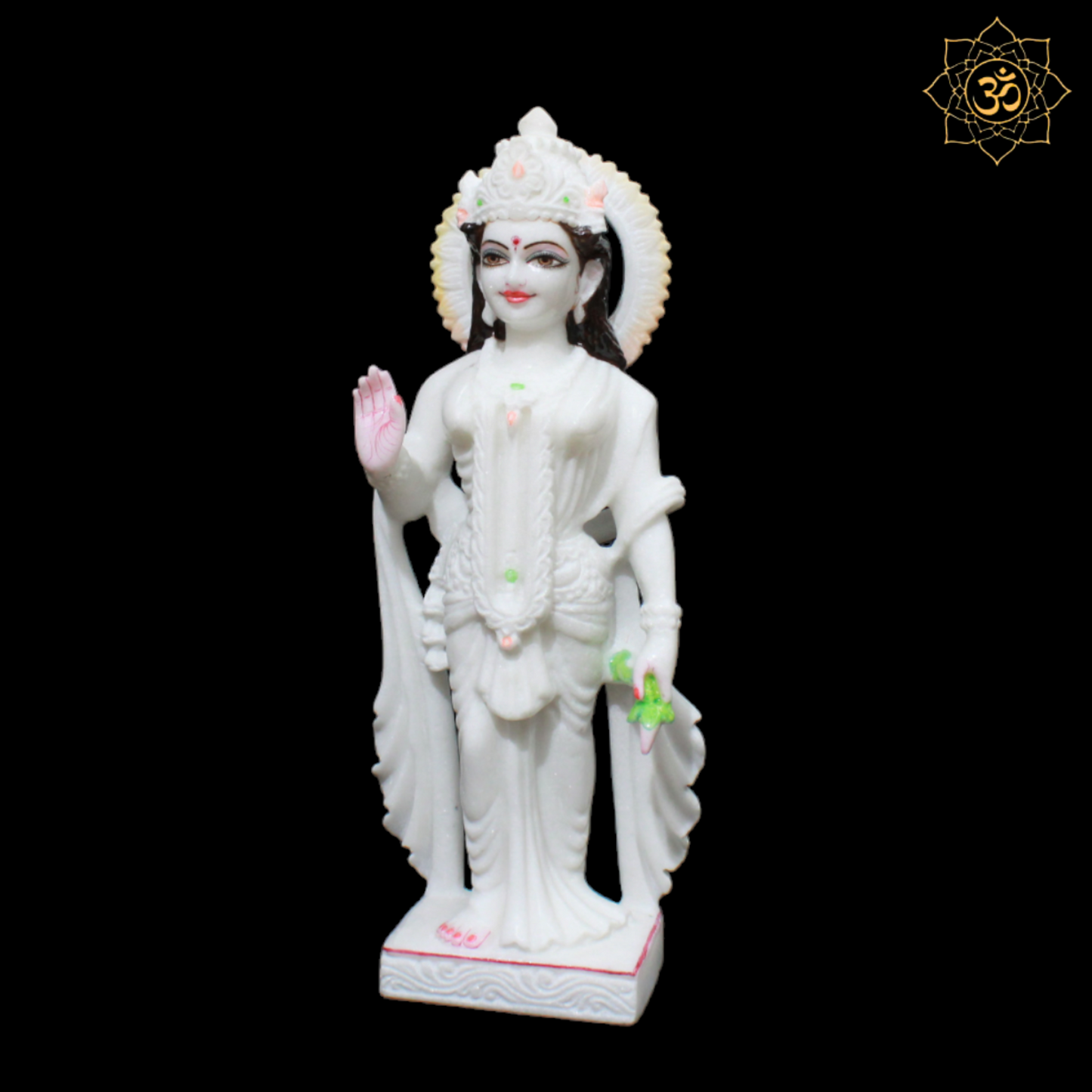 Pure White Marble Radha Krishna Murti made in Makrana Marble in 15inches