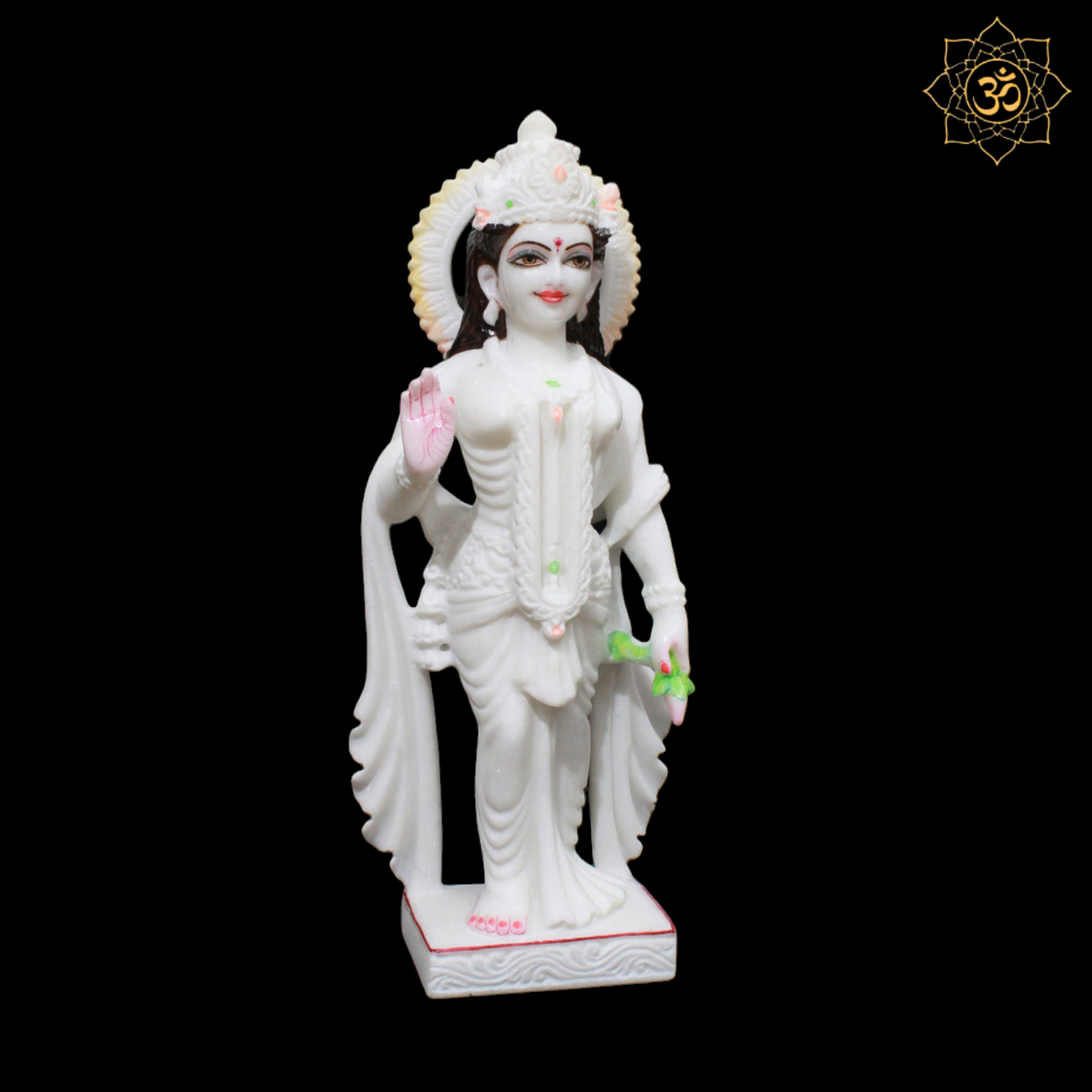 Pure White Marble Radha Krishna Murti made in Makrana Marble in 15inches