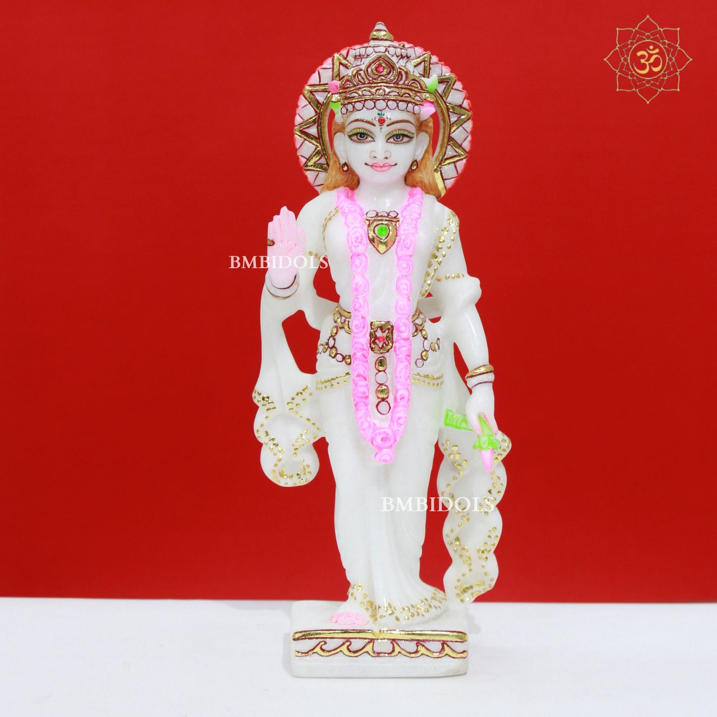 Double Feather Marble Radha Krishna Murti made in 12inch