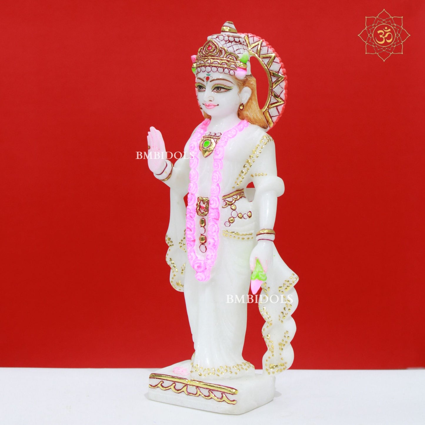 Double Feather Marble Radha Krishna Murti made in 12inch