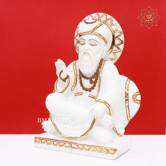 White Marble Guru Nanak Dev Murti made in 12inches